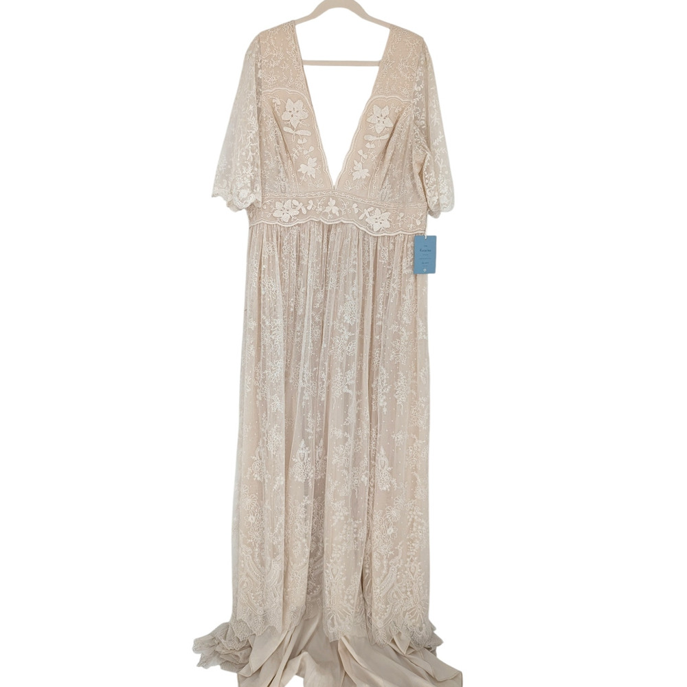 BHLDN Katarina Lace Wedding Dress Anthropologie Plus Size 22W NWT - Picture 3 of 6